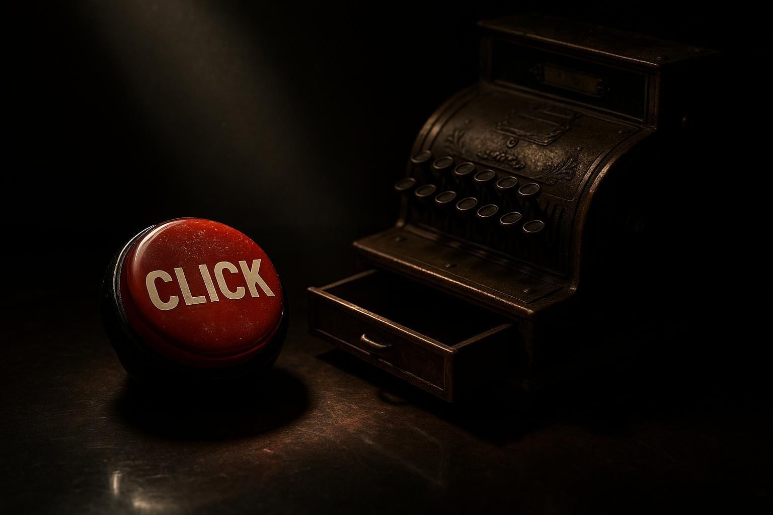 Record-high click-through rate dashboard alongside flat conversion results in 2026 paid search
