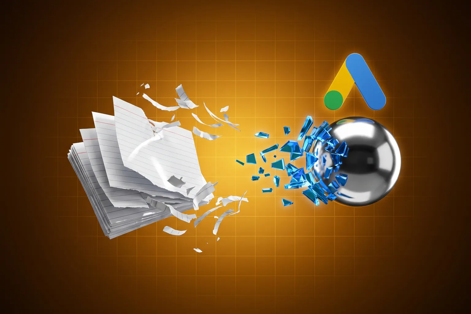 Abstract visualization of AI-driven ad retrieval replacing manual keyword targeting